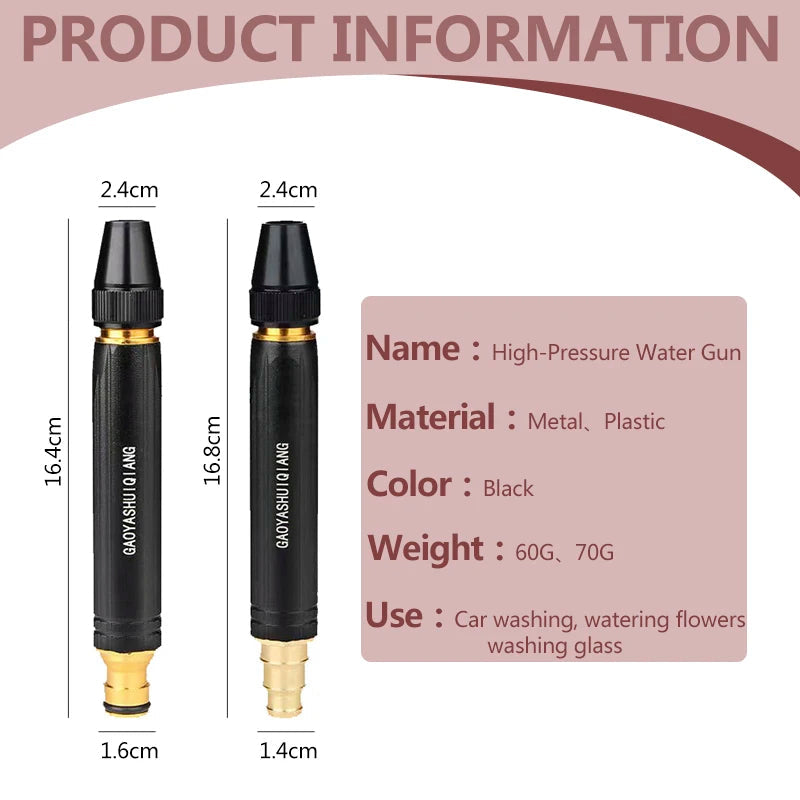 Metal Body Black Nozzle - Cleans Effortlessly